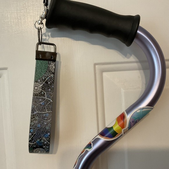 Abstract Key Fob Wristlet Keychain  Cane strap handmade - Picture 7 of 7